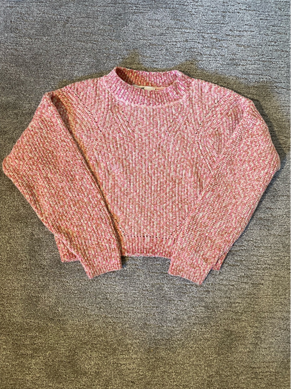 H&M Pink Marled Crewneck Sweater - Girls 12/14
